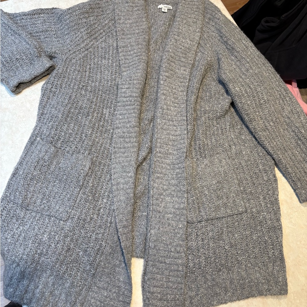 Sonoma women’s 2X Gray Heather Cardigan Sweater
